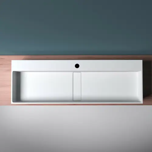 Prostokątna umywalka nablatowa Liniger LNG6028 Biały Mat 120cm - zdjęcie nr 5