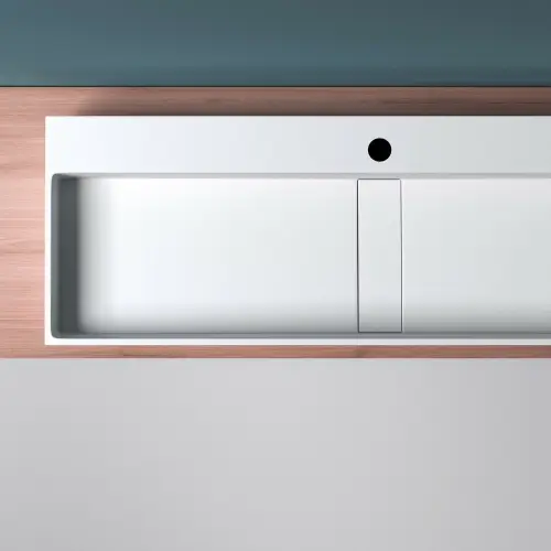 Prostokątna umywalka nablatowa Liniger LNG6028 Biały Mat 120cm - zdjęcie nr 7