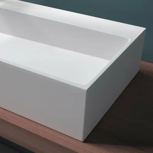 Prostokątna umywalka nablatowa Liniger LNG6028 Biały Mat 120cm - zdjęcie nr 8