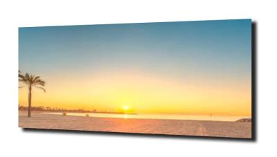 obraz na szkle Panorama Plaża w Barcelonie 