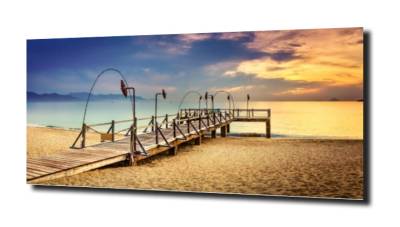 obraz na szkle Pomost na egzotycznej plaży  