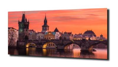 obraz na szkle Czeska Praga i most Charles  