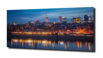 obraz na szkle Panorama Warszawy zza Wisły  