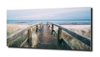 obraz na szkle, panel szklany Most na plażę 