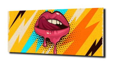obraz na szkle, panel szklany Pop art. Usta 