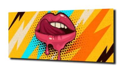 obraz na szkle, panel szklany Usta Pop Art. 