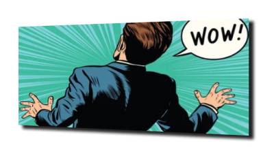 obraz na szkle, panel szklany Mężczyzna wow 
