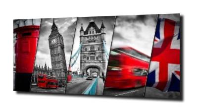 obraz na szkle Kolaż Londyńskich wizytówek 