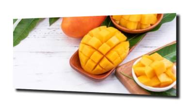 obraz na szkle, panel szklany Mango drewno 