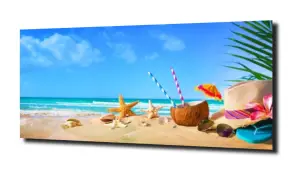 obraz na szkle Plaża i niezbędnik plażowy 