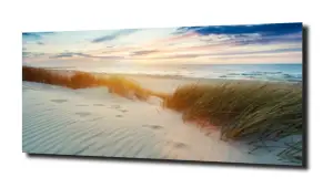 obraz na szkle Wydmy pod kolorowym niebem 