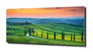 obraz na szkle Zakręcona uliczka Toskanii 