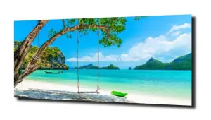 obraz na szkle Huśtawka na brzegu plaży  