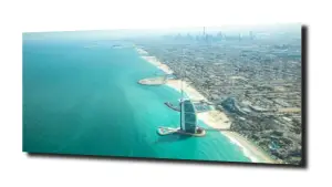 obraz na szkle Dubaj, morze miasto widok 