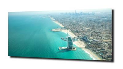obraz na szkle Dubaj, morze miasto widok 