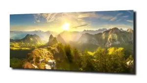 obraz na szkle Krajobraz górski o świcie 