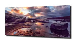 obraz na szkle Zachód słońca, lodowiec, 