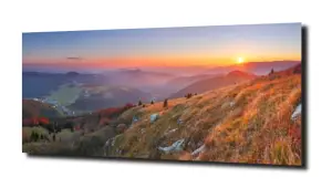 obraz na szkle Ostatnie słońce w górach 