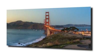 obraz na szkle Plaża most Golden Gate  