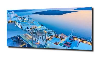 obraz na szkle Grecja Santorini miasto 