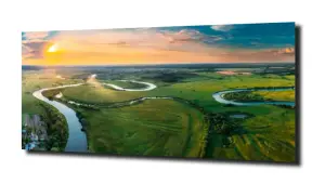 obraz na szkle Niebo krajobraz zieleń  