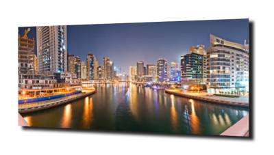 obraz na szkle Panorama Dubaju z mostu 