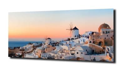 obraz na szkle Panorama Santorini duża 