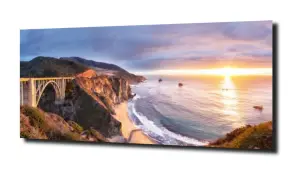 obraz na szkle Kalifornia plaża most  