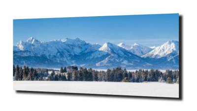 obraz na szkle Panorama na Alpy zimą  