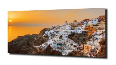 obraz na szkle Santorini Grecja morze 