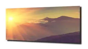 obraz na szkle Zachód słonca w górach 