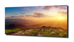 obraz na szkle Krajobraz góry chmury  