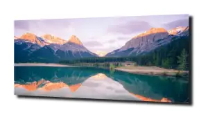 obraz na szkle Góry jezioro krajobraz 