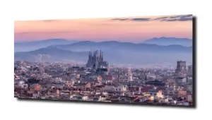 obraz na szkle Panorama na Barcelonę  