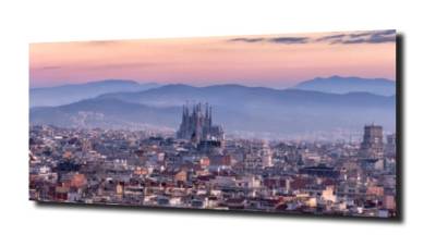 obraz na szkle Panorama na Barcelonę  