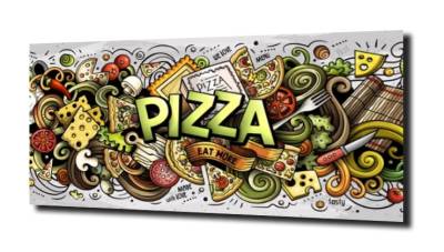 obraz na szkle Pizza jedzenie grafika 