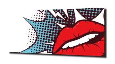obraz na szkle Czerwone usta Pop art. 