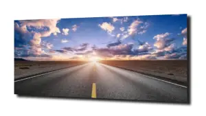 obraz na szkle Droga , zachód słońca 