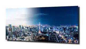 obraz na szkle Dzień i noc nad Tokio 