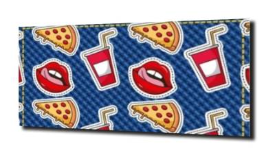obraz na szkle Pizza usta nowoczesne 