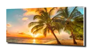 obraz na szkle Zachód słońca plaża  