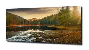 obraz na szkle Jezioro góry natura  
