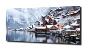 obraz na szkle Wioska zimowy klimat 