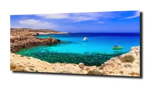 obraz na szkle Laguna morze statki  