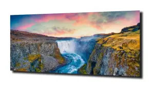 obraz na szkle Wodospad na Islandii 