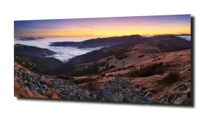 obraz na szkle Góry, zachód słońca  