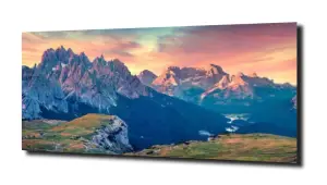 obraz na szkle Wschód słońca, góry  