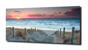 obraz na szkle Zachód słońca plaża  