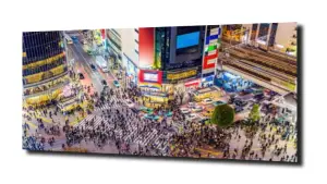 obraz na szkle Ludzie tłum - Tokio  