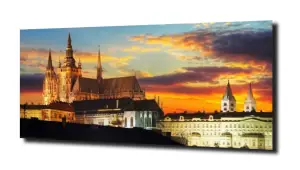 obraz na szkle Zamek zachód słońca  